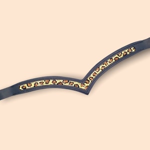 Leopard Print Browband - Cheetah Print Horse Tack - Animal Print Browband - browband for horse - bridle horse - horse girl gifts