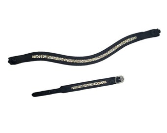 Choose Your Colors Browband and Bracelet Matching Set- Browband - dressage browband - western browband - curved browband - sparkle