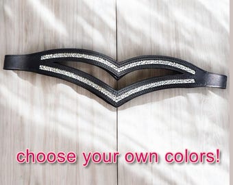 Choose Your Own Colors Double V Crystal Browband