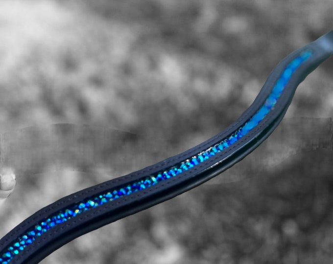 Color Shifting Blue Black Crystal Browband