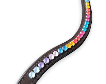 Candy Crystal Browband - Genuine Swarovski Browband - Designer Browband - High Quality Tack - Snap Browband - Horse Show