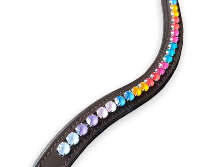 Candy Crystal Browband - Genuine Swarovski Browband - Designer Browband - High Quality Tack - Snap Browband - Horse Show