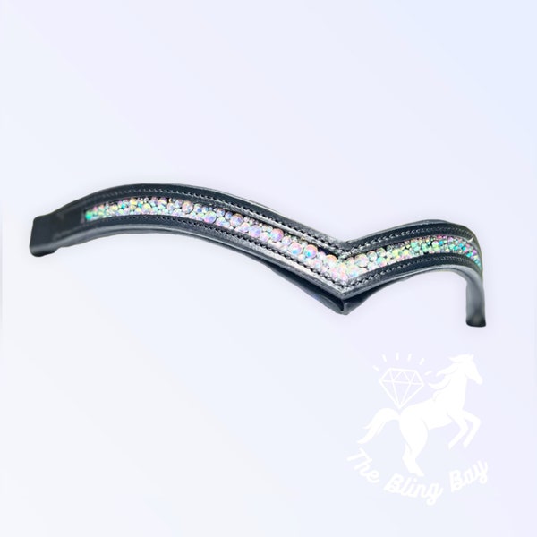 Iridescent Browband - Holographic Browband - crystal browband - diamond browband - browband for horses- western English browband