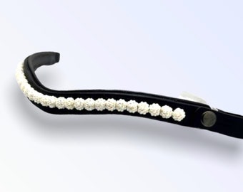 Unicorn Pave Browband - English Browband - Western Browband - quick click browband - curved Browband - horse gift - white browband - custom