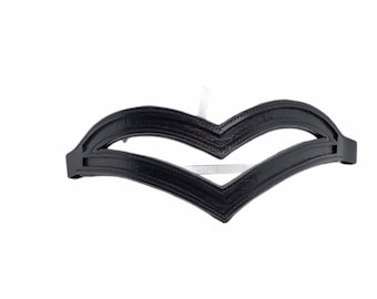 Empty channel browband - double V plain browband - diy browband - 16" browband - browband for beading - make your own browband - black brow