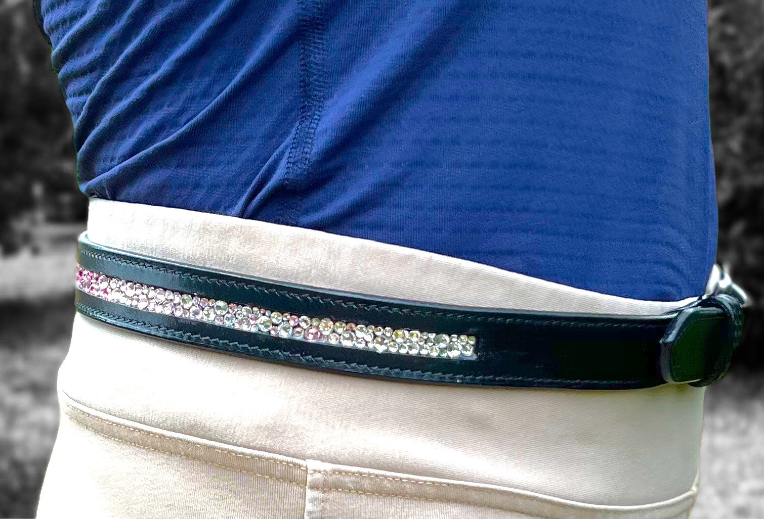 Kippys Swarovsky multicolor crystal white belt 32