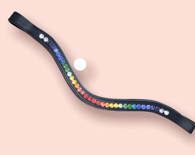 Genuine Swarovski browband - Rainbow browband- custom browband - crystal browband - bling browband - custom tack - dressage browband