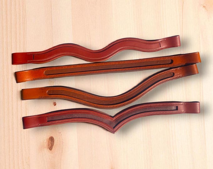 Chestnut and Light Brown Leather DIY Browbands in 12mm and 8mm