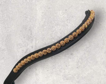 Rose Gold Pavé Browband - curved browband - diamond browband - bling browband - cluster browband - bling browband for horse - custom bridle