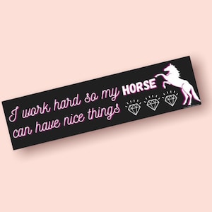 Horse sticker - equestrian bumper sticker - horse truck sticker - gift for equestrian - I work hard so my horse can have nice sticker