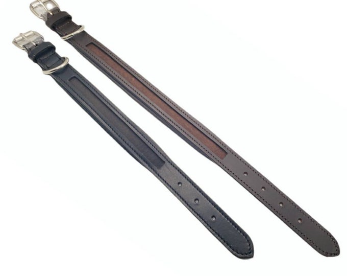 DiY Dog Collar - Diy Cat Collar - Deluxe Leather Dog Collar - Padded Leather Dog Collar - Black Leather Dog Collar