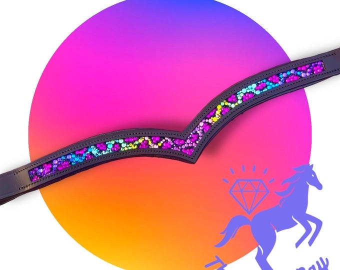 Neon Cheetah Horse Browband