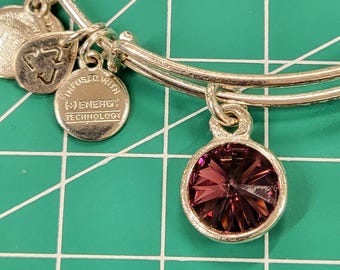Alex and Ani Amethyst Charm Bangle Bracelet