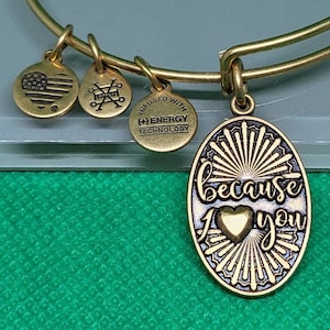 Alex and Ani Because I Love You Charm Bangle Bracelet