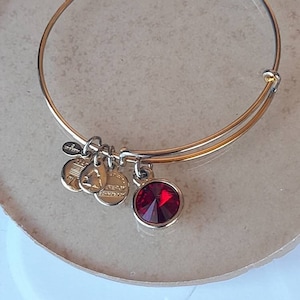 Alex und Ani Light Siam Geburtsstein Charm Armreif Armband