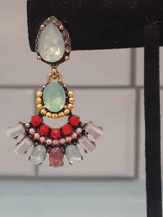 Deppa Gurnani Multicolor Crystal Earrings - image 2