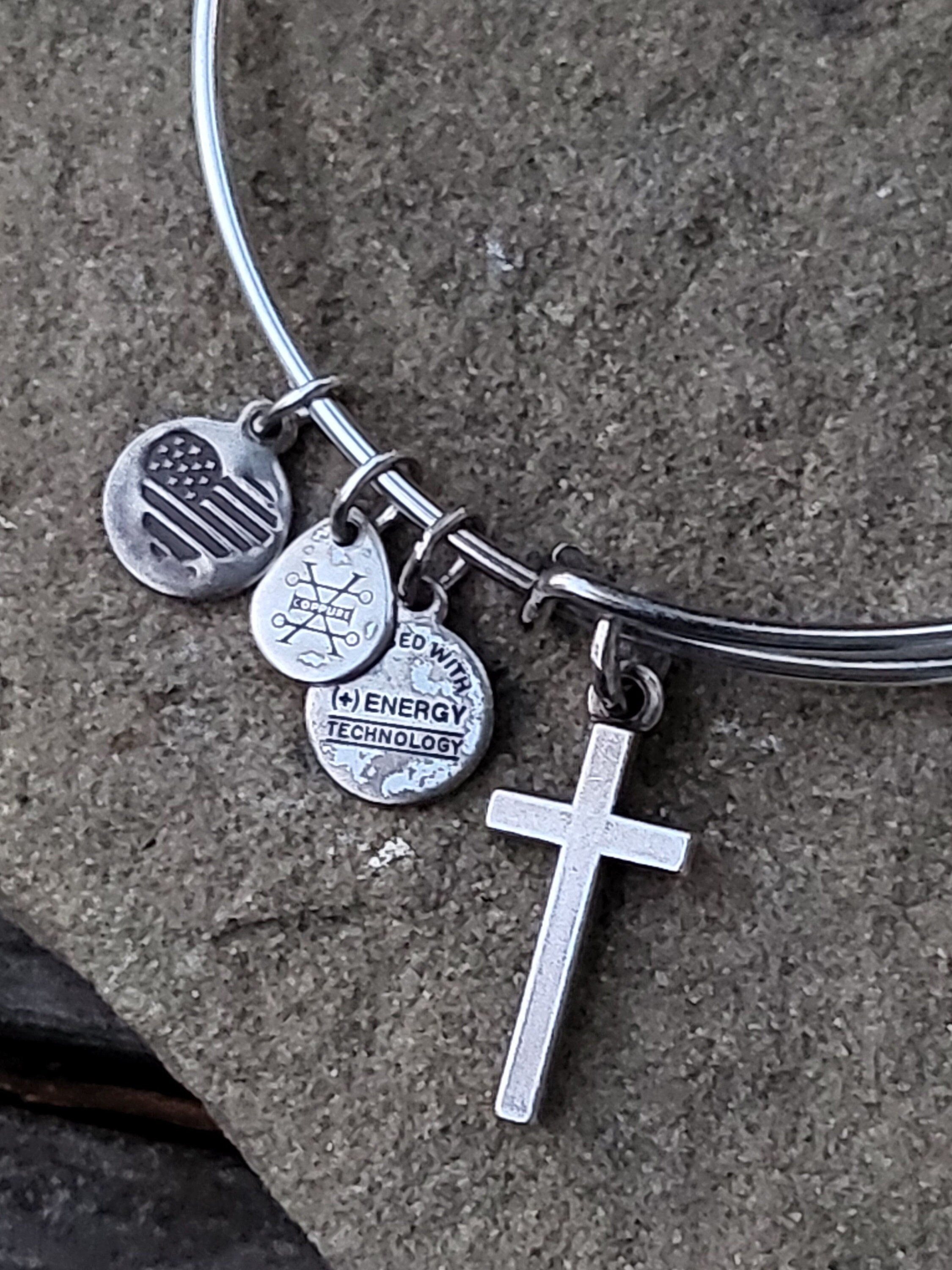 Alex and ani 2024 gold cross bracelet