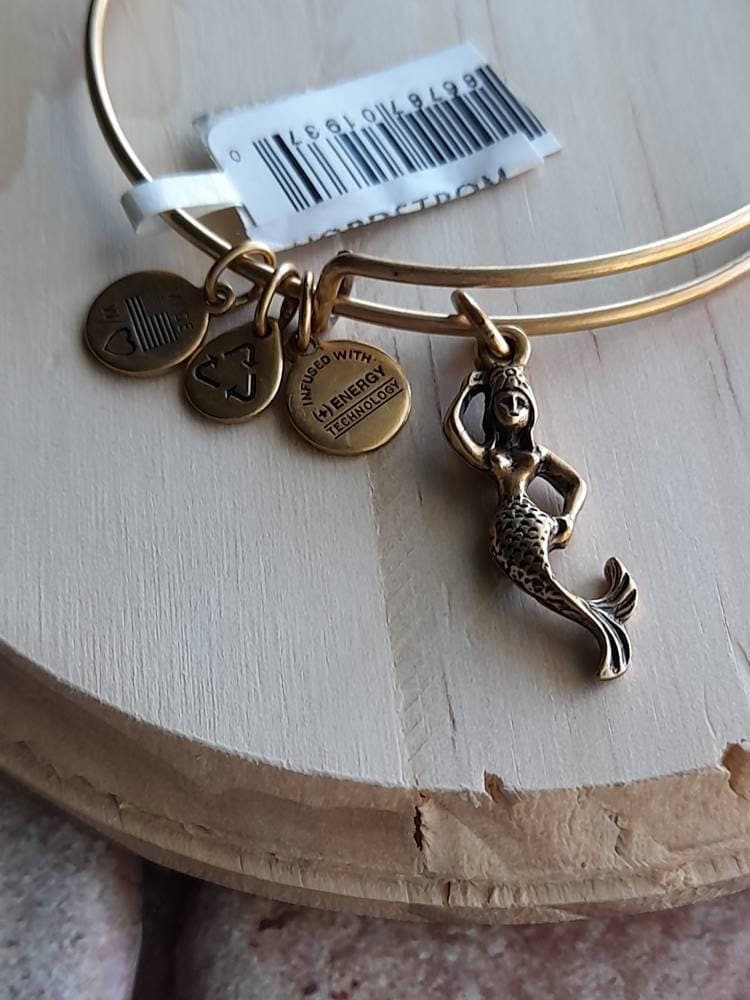 アレックス＆アニ ズディアック バングル レディース用、魚座チャーム、ブラックエポキシ、クリスタル、シルバーフィニッシュ、2〜3.5インチ あのバングル、実は運気をUPする?! 噂のおしゃれブランドアイテムを