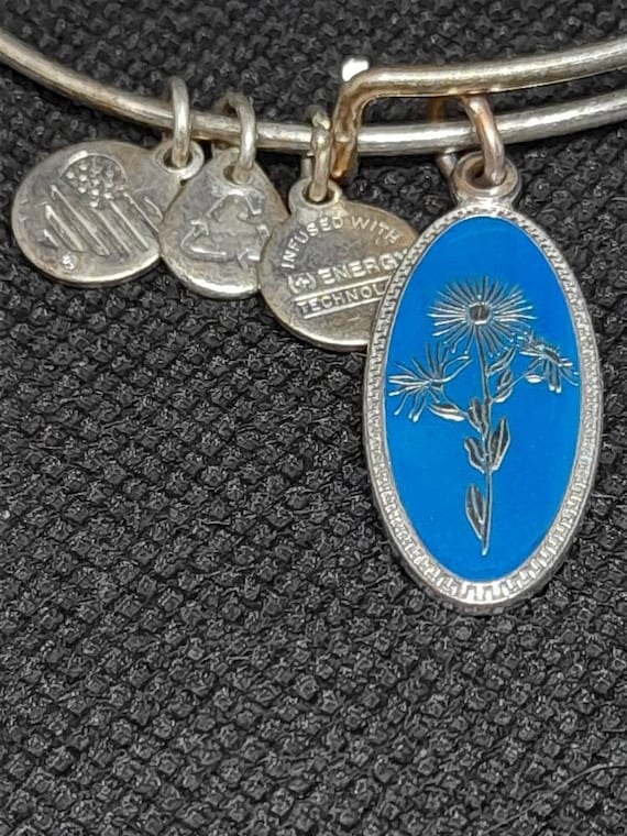 Alex and Ani Aster Flower Charm Bangle Bracelet Etsy
