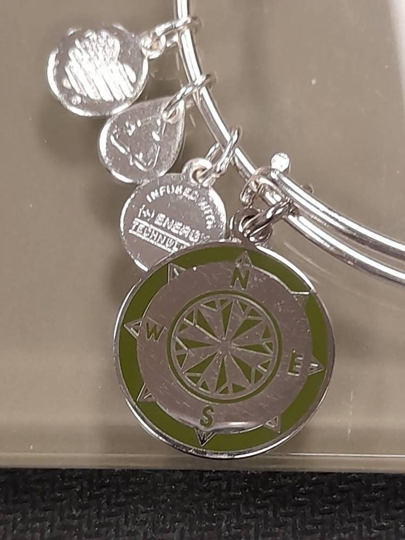 Alex and Ani Color Infusion Avocado Compass Charm Bangle Etsy