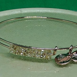 Alex and Ani Caramel Candy Fine Rocks Beaded Bangle Bracelet