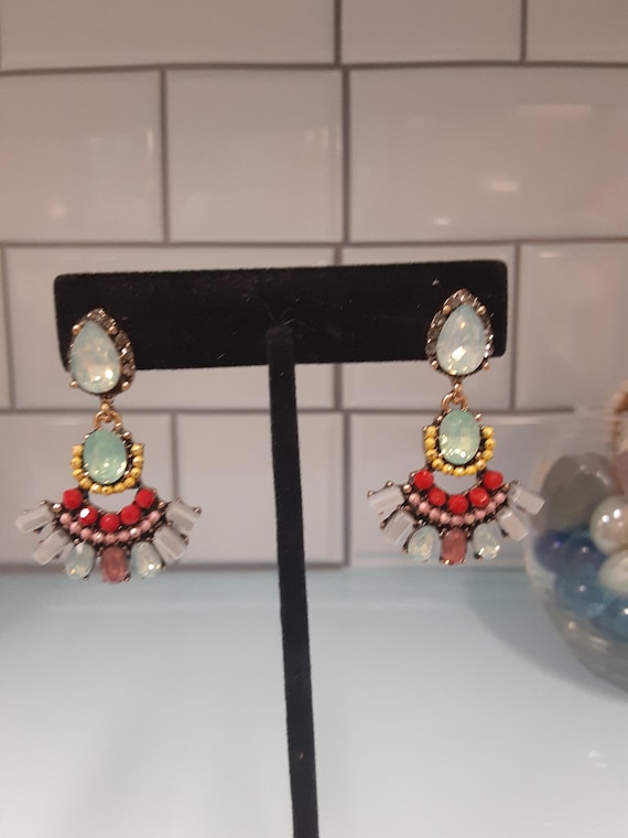 Deppa Gurnani Multicolor Crystal Earrings - image 1