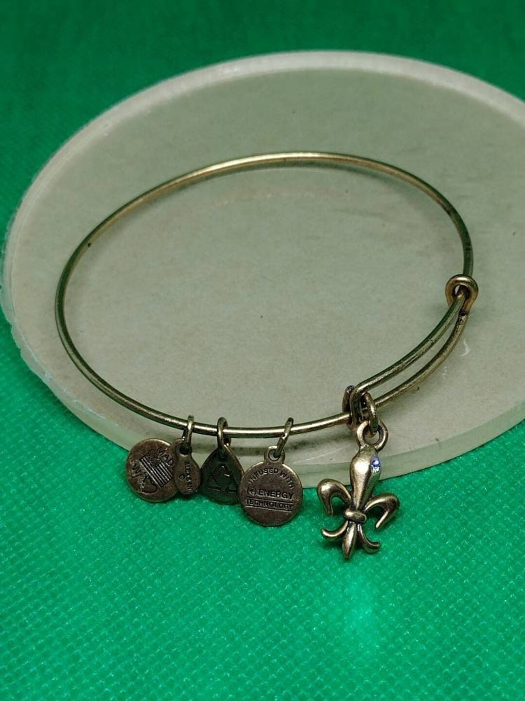 Alex and Ani Fleur De Lis Charm Bangle Bracelet