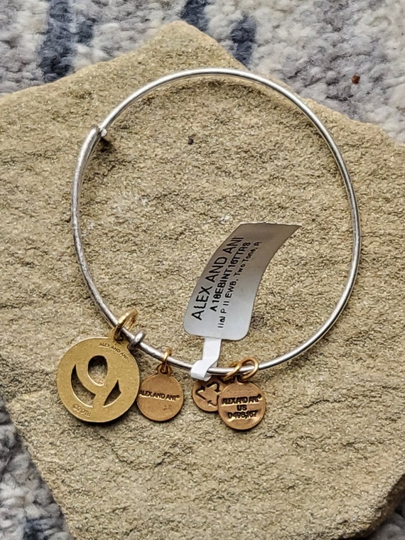 Alex and Ani Two Tone Initial P Charm Bangle Bracelet Canada