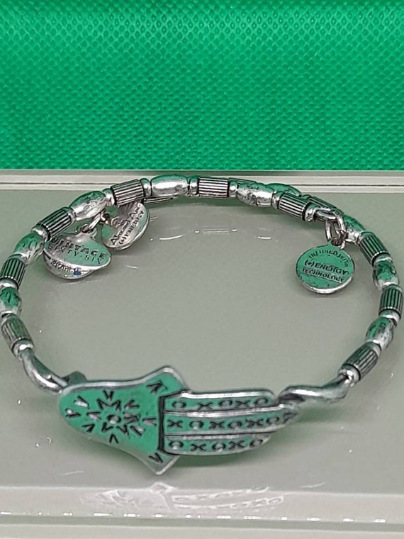 Alex and Ani Hand of Fatima Wrap Bangle Bracelet Gem