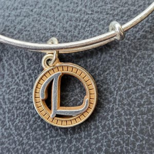 Pulsera con dije de inicial L de Alex y Ani