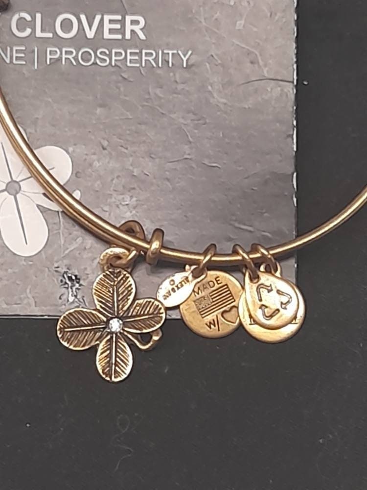 Alex and Ani Lucky Clover Charm Bangle Bracelet Etsy