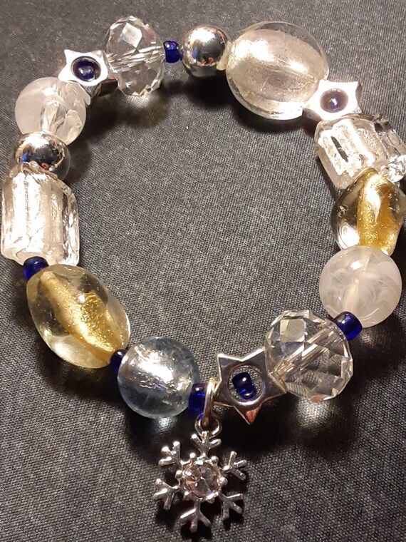 Artisan Crystal Snowflake Beaded Bracelet