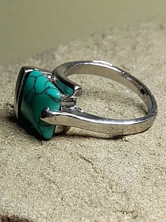 Faux Turquoise Square Ring - image 3