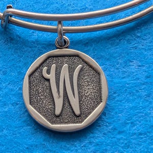Alex and Ani Initial W Charm Bangle Bracelet