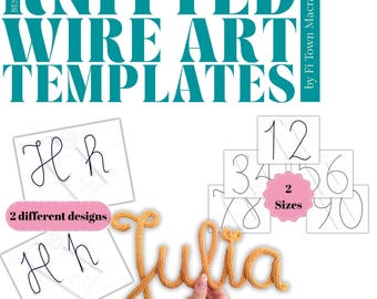 Alphabet & Numbers Template Bundle for Knitted Wire Art, Tricotin Name, Printable PDF, Instant Download