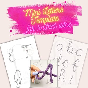 Pacote de modelos de mini letras para arte em arame de malha, enfeite de árvore de Natal com alfabeto, etiqueta de meia, chaveiro, letras pequenas, setas de orientação