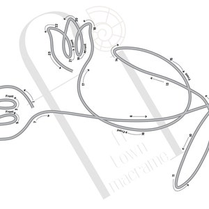 Pacchetto di modelli di fiori per arte del filo lavorato a maglia, 20 disegni, stencil in tricotina con frecce guida, formati A4 e lettera USA, PDF stampabile immagine 8