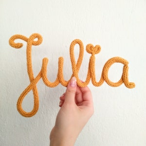 Personalized Name Sign - Knitted Wire Art - Tricotin Nursery Decor - Baby Arrival Sign