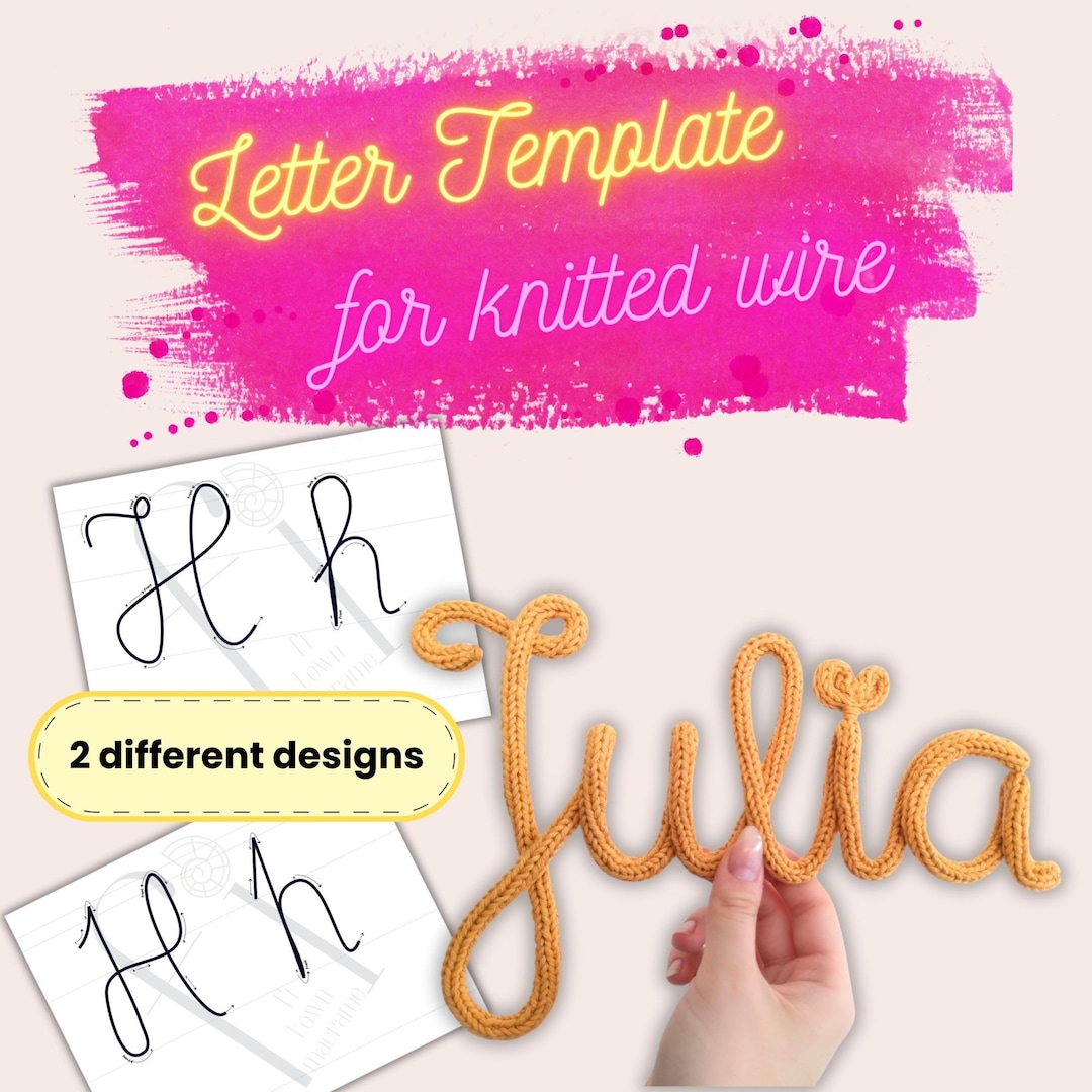 Alphabet Template Bundle for Knitted Wire Art, 2 Different Designs ...