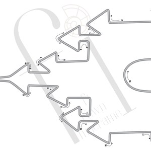 Kwekerijsjablonen DEEL 2, Gebreide draadkunst, 20 schattige ontwerpen voor kinderkamerdecoratie, Tricotin-stencil met geleidende pijlen, afdrukbare PDF afbeelding 4