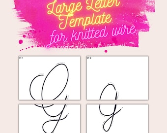 Large Alphabet Template Bundle for Knitted Wire Art, 2 Different Designs, Uppecase & Lowercase Letters, Tricotin Stencil with Guiding Arrows