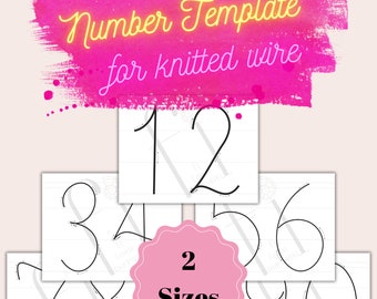 2 Sizes Number Template for Knitted Wire Art, Printable I-Cord Tricotin Stencil with Guiding Arrows, Baby Monthly Milestone Photo Decor