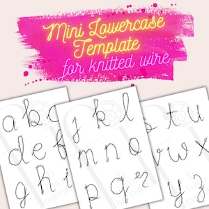 Paquete de plantillas de letras minúsculas pequeñas para arte con alambre tejido, adornos para árboles de Navidad, etiquetas para calcetines, llaveros, letras pequeñas y flechas guía