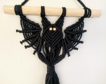 Fly into Halloween: Gothic Macrame Bat Wall Hanging
