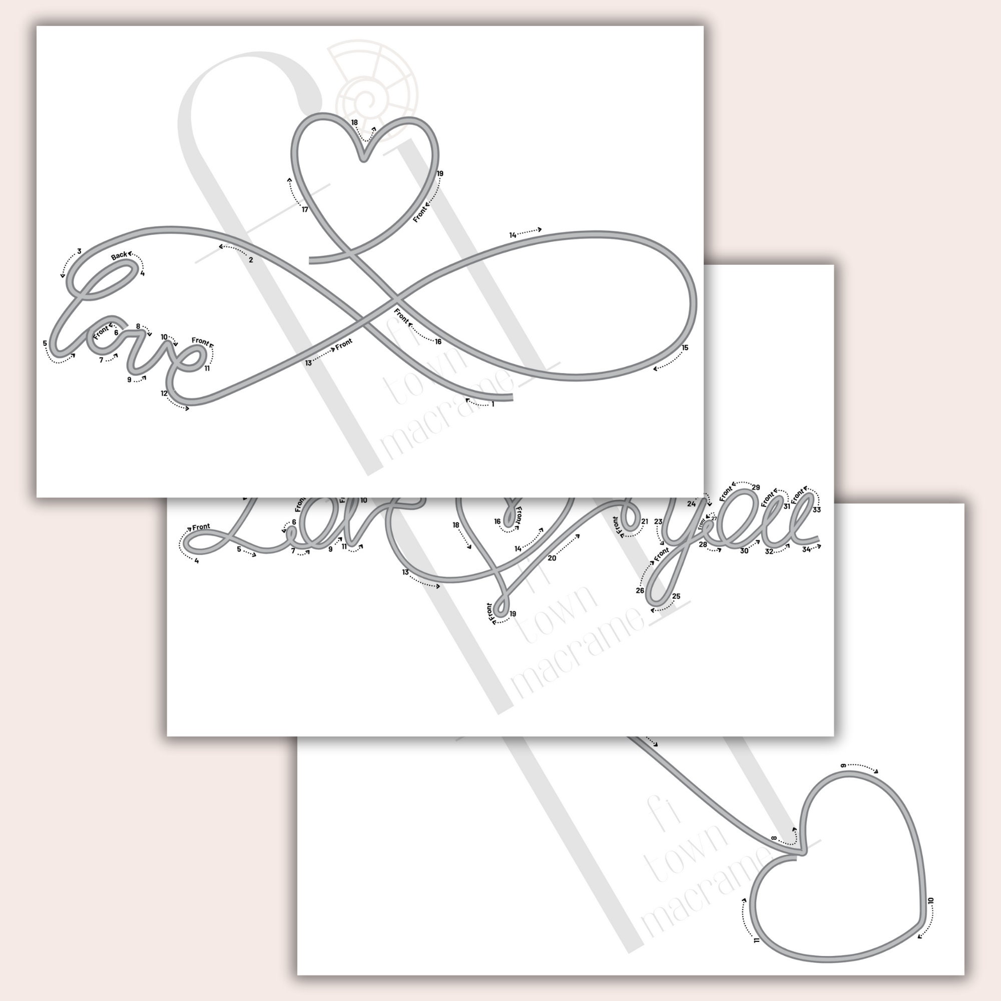 Mothers Day Template Bundle for Knitted Wire Art, 12 Designs, DIY ...