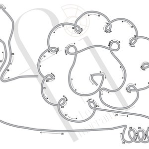 Kwekerijsjablonen DEEL 2, Gebreide draadkunst, 20 schattige ontwerpen voor kinderkamerdecoratie, Tricotin-stencil met geleidende pijlen, afdrukbare PDF afbeelding 10