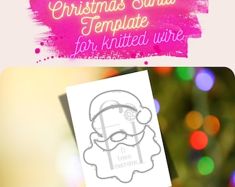 Christmas Santa Claus Template for Knitted Wire Art, Easy DIY Tricotin Xmas Decor, Christmas Gift, Printable A4 PDF - Instant Download