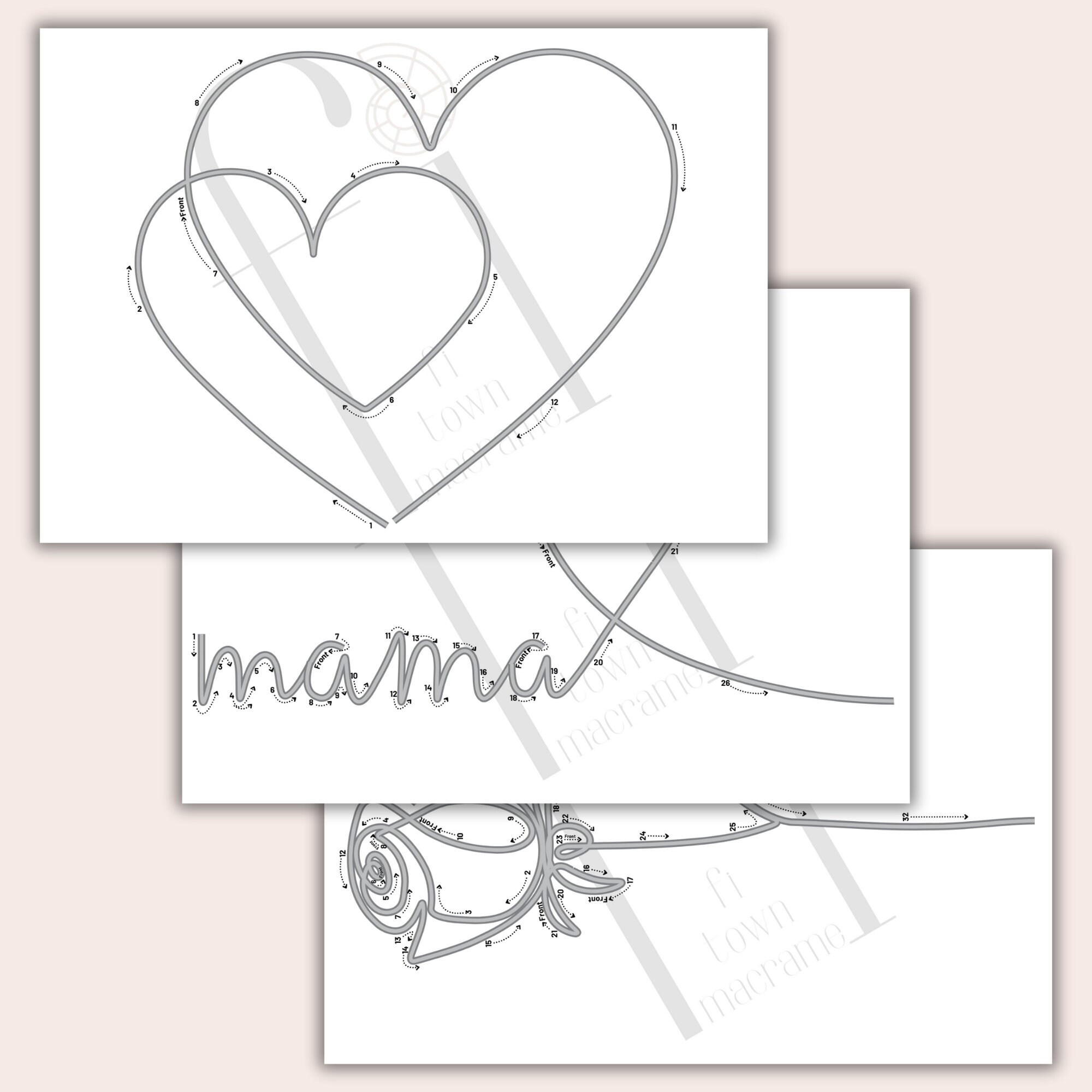 mothers-day-template-bundle-for-knitted-wire-art-12-designs-diy-mothers-day-gift-tricotin-stencil-with-guiding-arrows-a4-printable-pdf-etsy