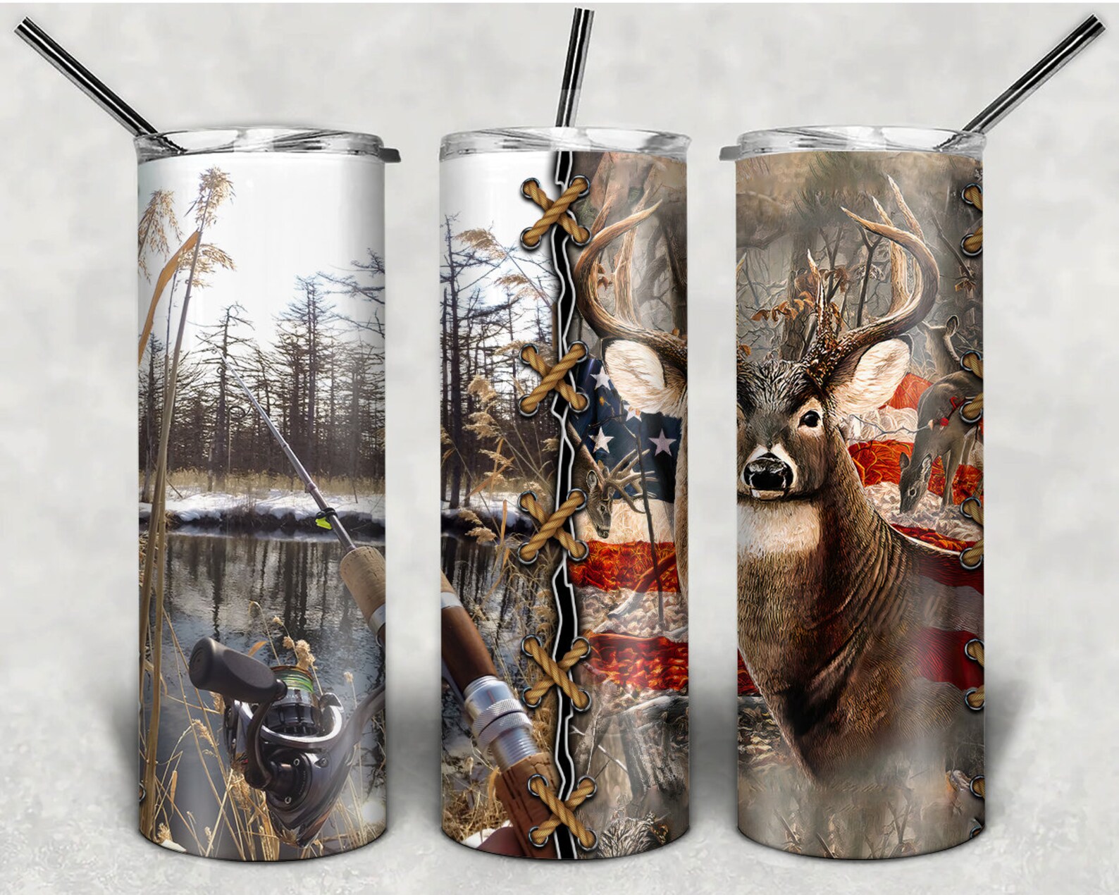 Fishing and Deer Hunting 20oz Skinny Tumbler Sublimation Etsy Canada