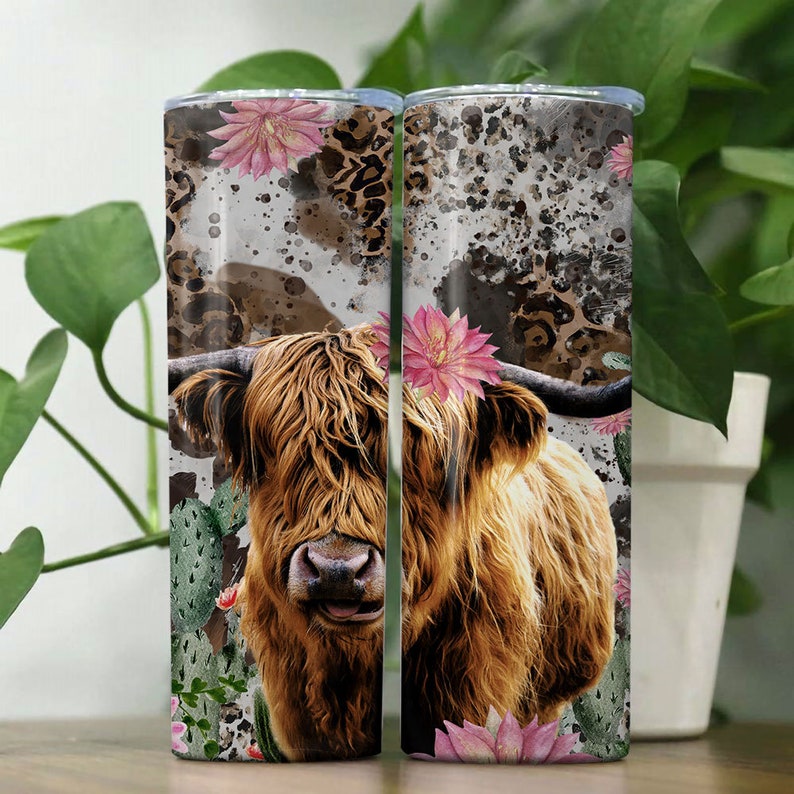 3D Highland Cow Eisbecher - Dessertschalen Mit Frostschutzgriff Für 16 Oz